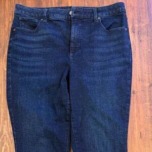 Talbots Straight Leg Jeans Women’s 14P Petite Dark Indigo Denim Classic Fit